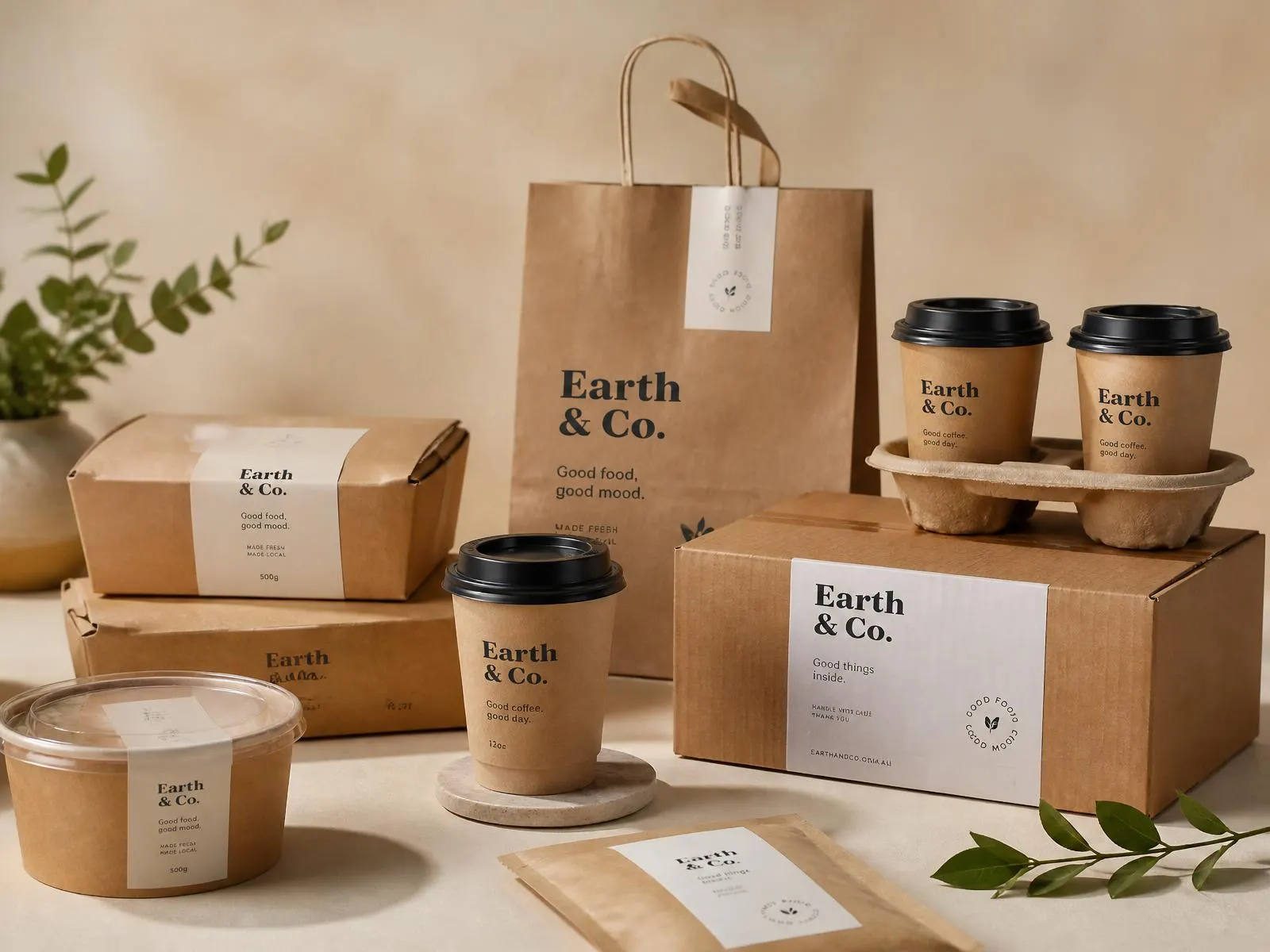 Emballage kraft, sacs papier, gobelets takeaway et carton d'expédition — Packma.ma Maroc