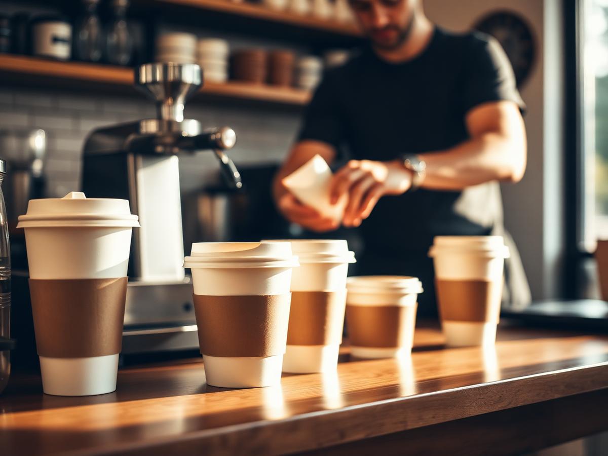 Cafés packaging in use