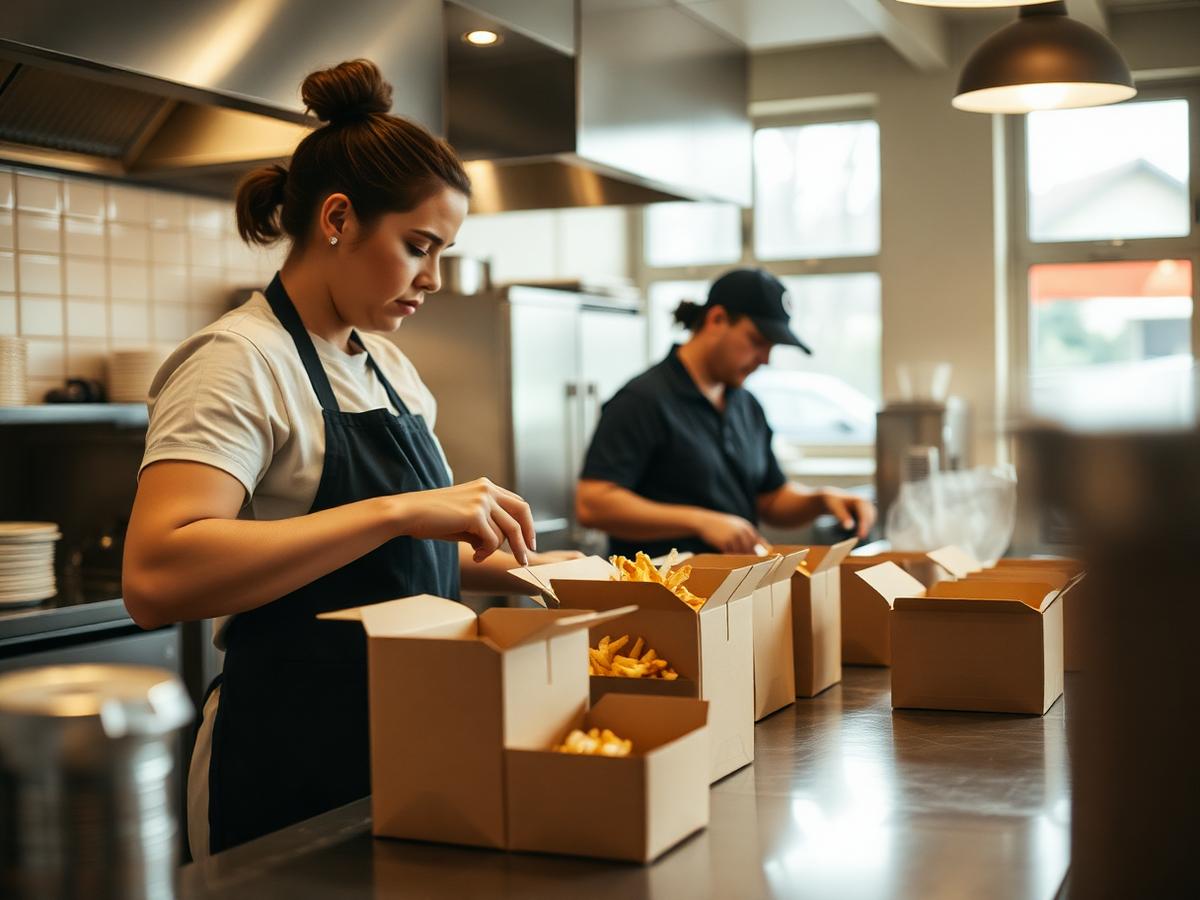 Restaurants packaging in use